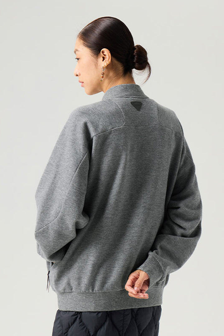 裏起毛ハーフジップウールスウェット25BLWY021