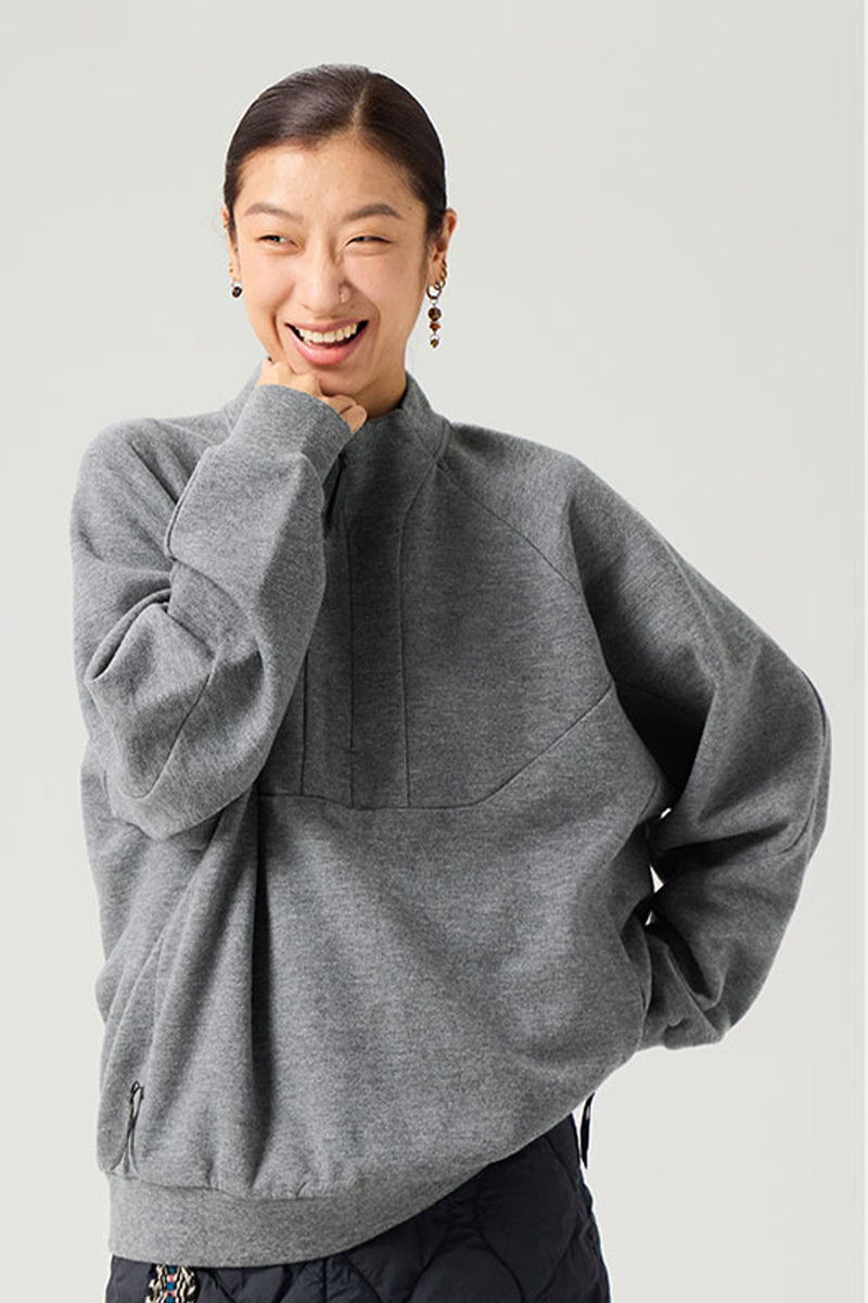 裏起毛ハーフジップウールスウェット25BLWY021