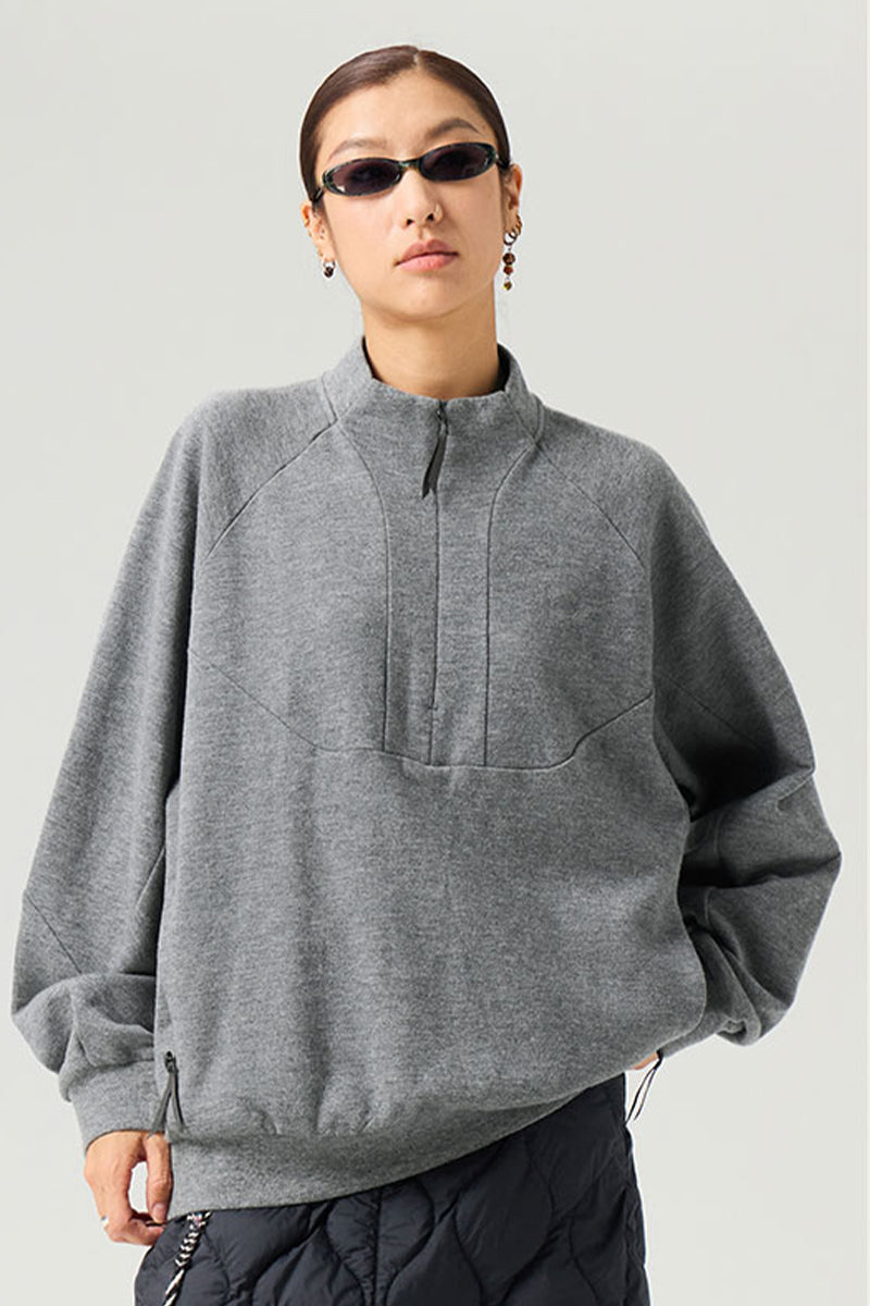 裏起毛ハーフジップウールスウェット25BLWY021