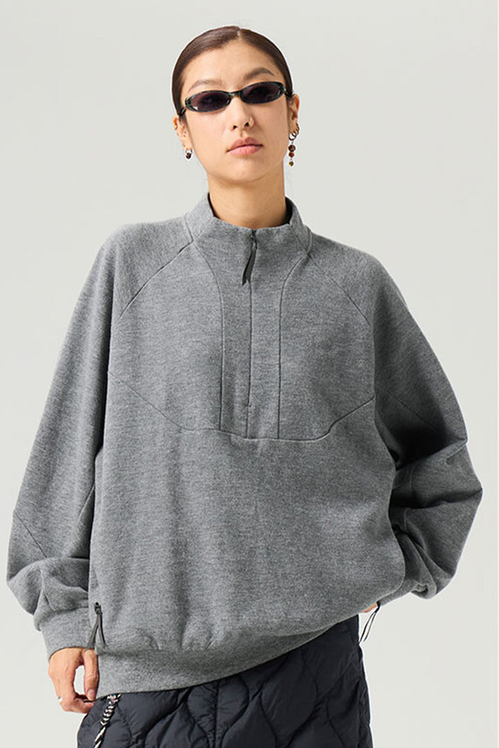 裏起毛ハーフジップウールスウェット25BLWY021
