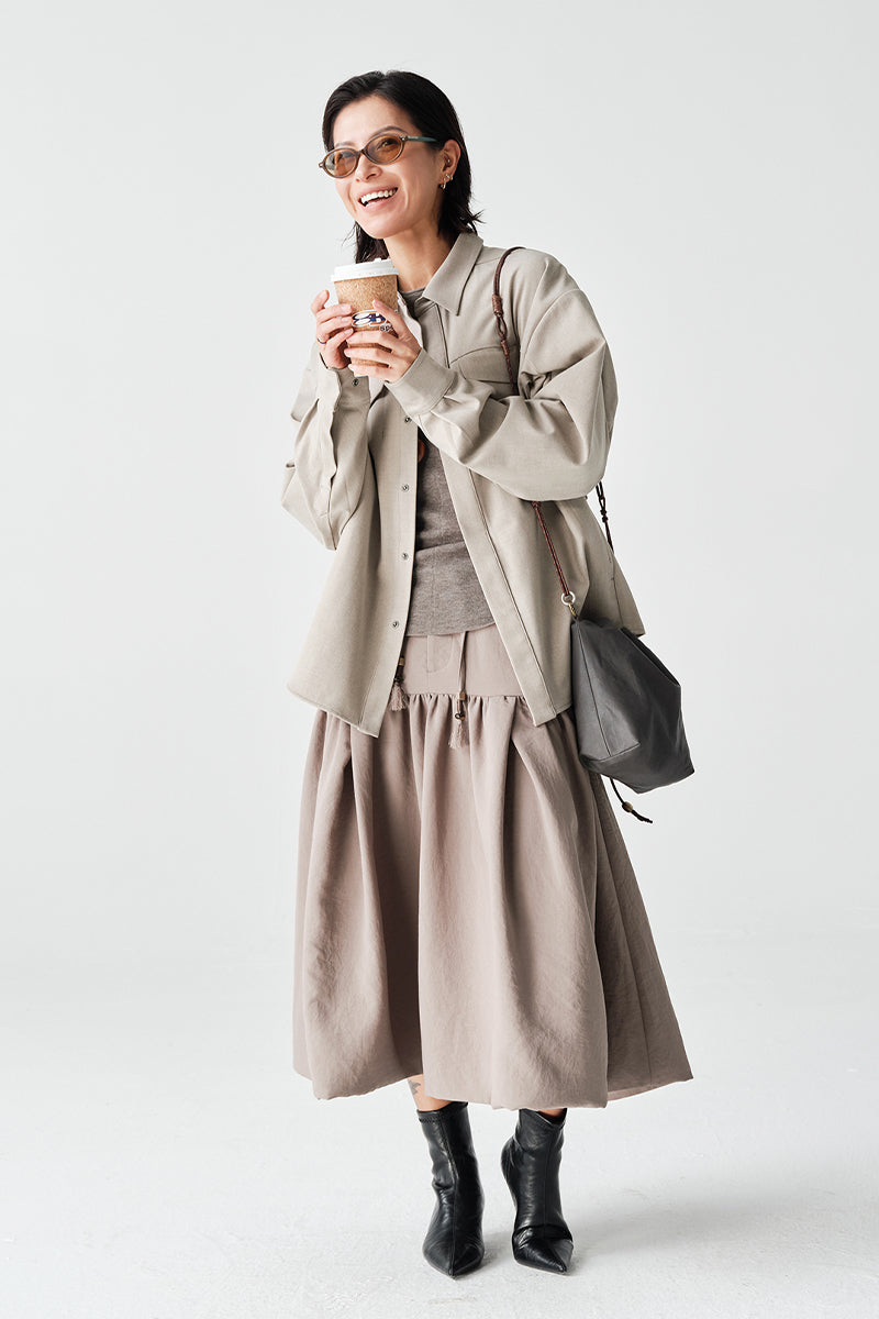 ダブルポケットウールオーバーシャツNLBLCCY002