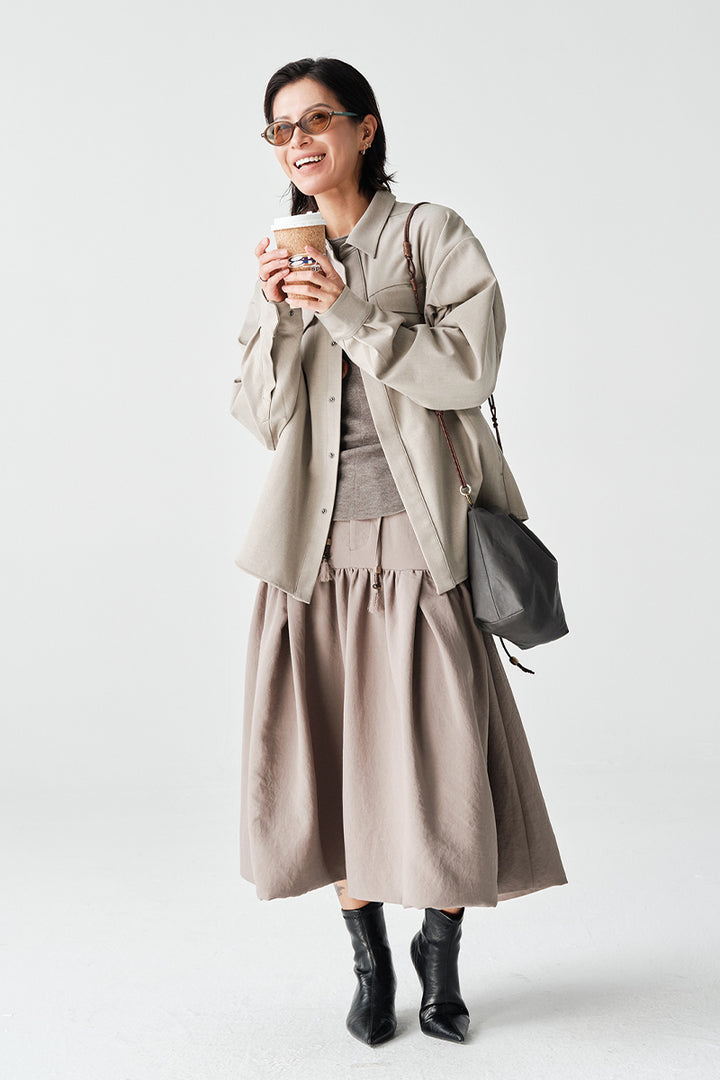 ダブルポケットウールオーバーシャツNLBLCCY002