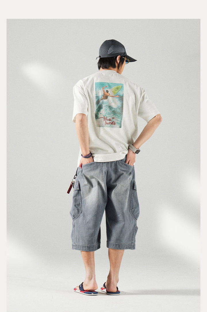 サーフプリント カップルTシャツ25BLDT020