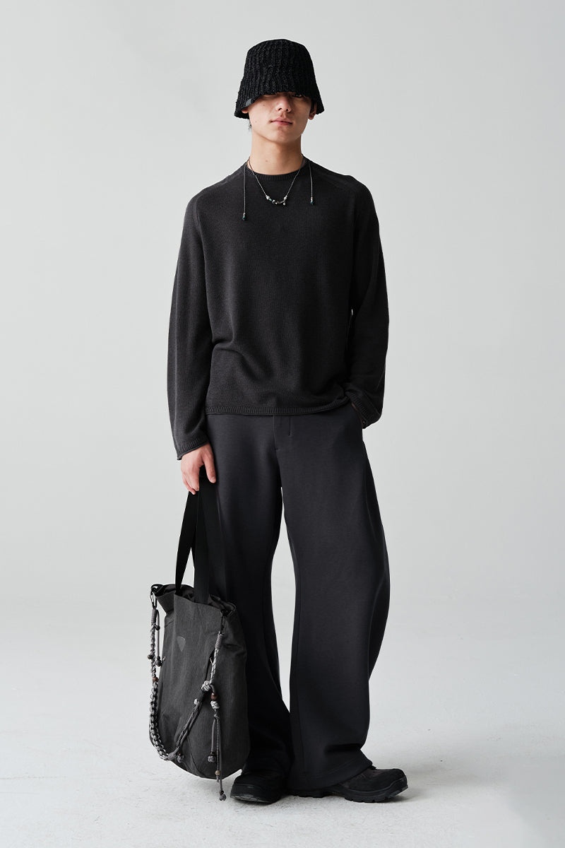 ワイドカーブスウェットパンツNLBLACK002