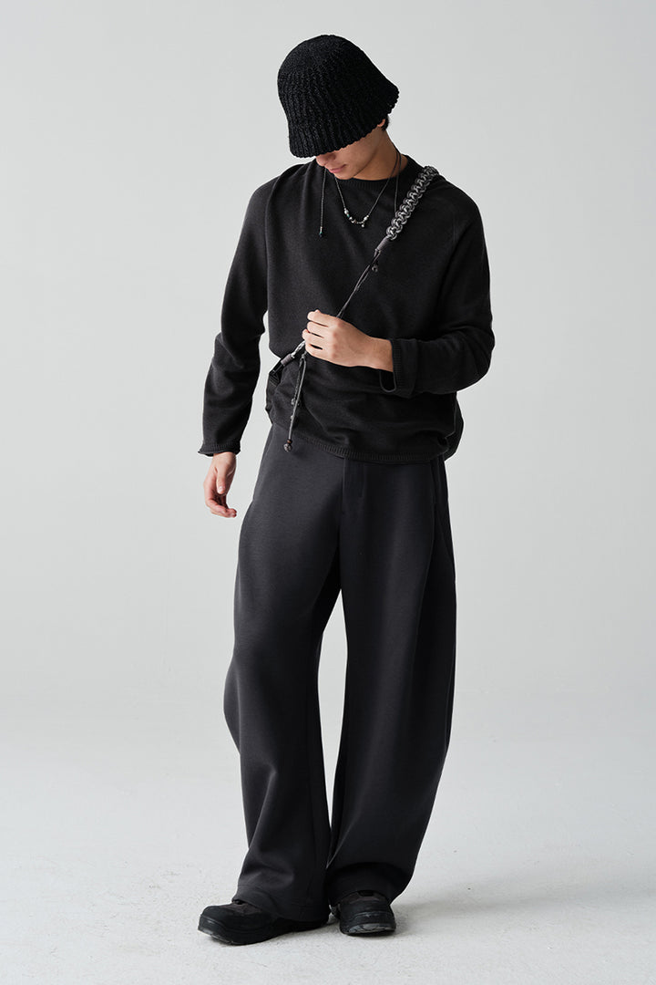 ワイドカーブスウェットパンツNLBLACK002