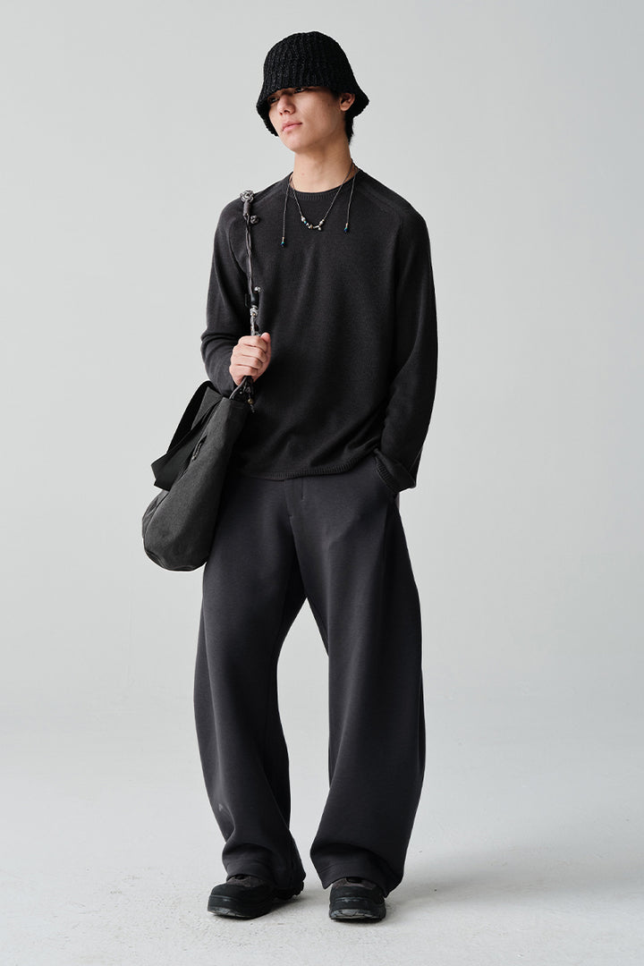 ワイドカーブスウェットパンツNLBLACK002