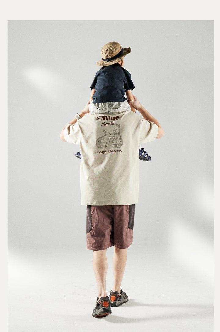 ウサギプリント ルーズTシャツ25BLDT033
