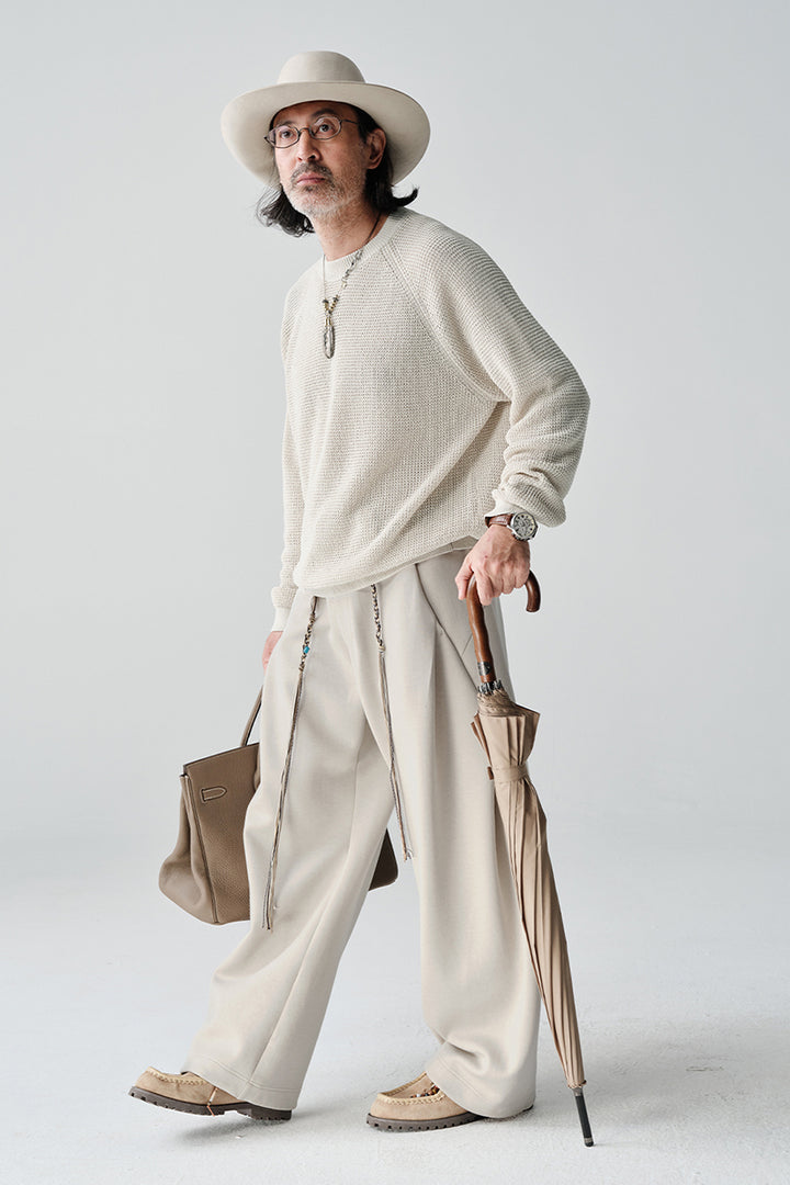 ワイドカーブスウェットパンツNLBLACK002