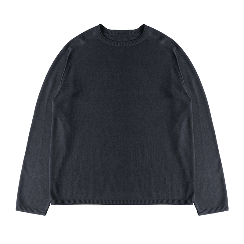 ウールクルーネック長袖ニットセーターNLBLMZS002