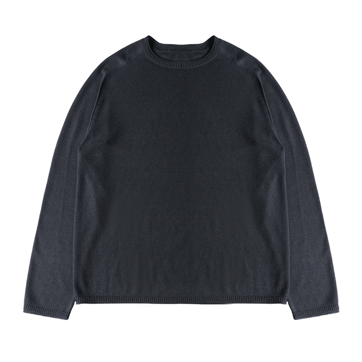 ウールクルーネック長袖ニットセーターNLBLMZS002