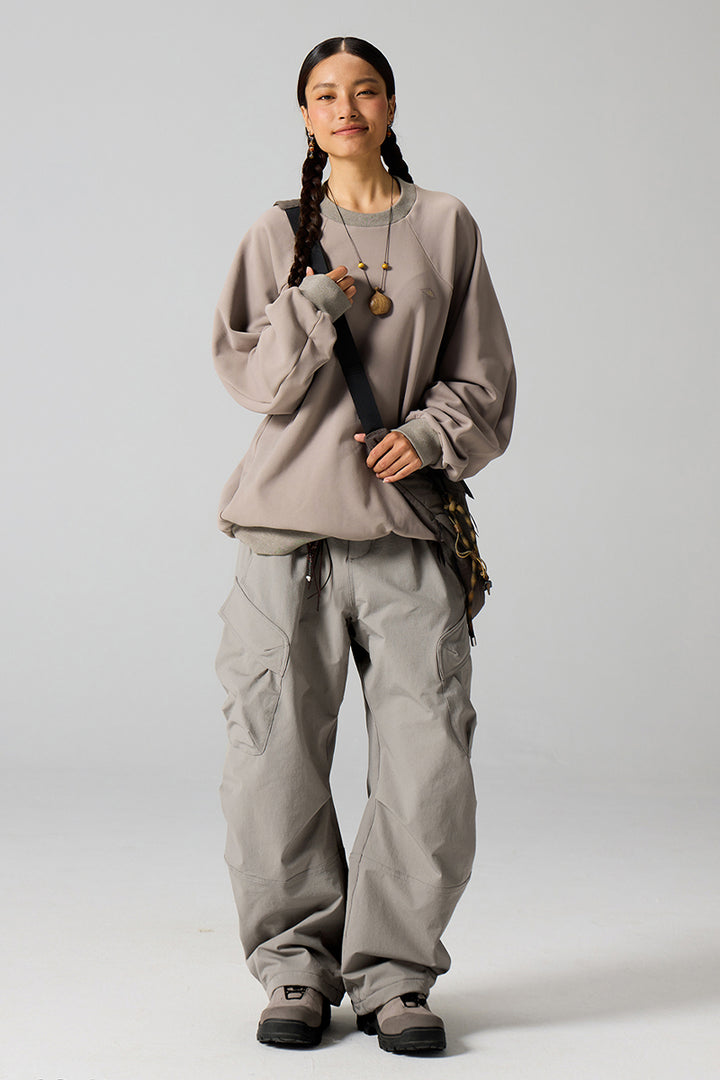 内裏フリースワークパンツウイメンズ25BLCK032