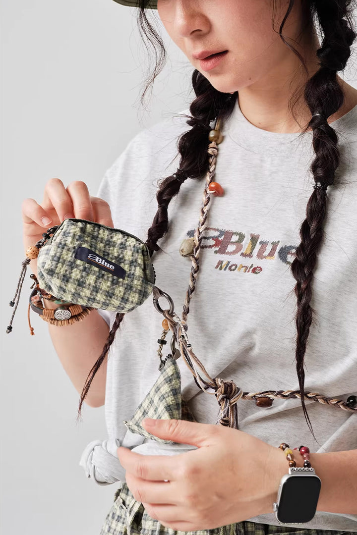 エコ素材チェック柄ミニポーチチャームNLBLAPS004