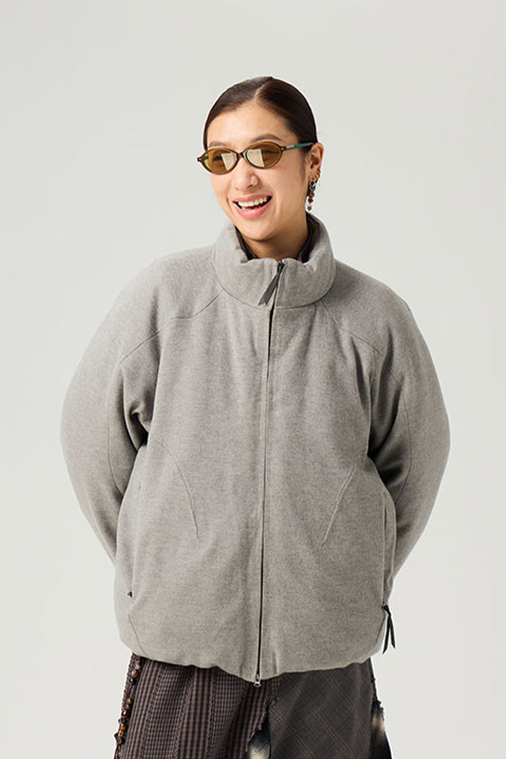 ウールスタンドカラーダウンジャケット25BLYR008