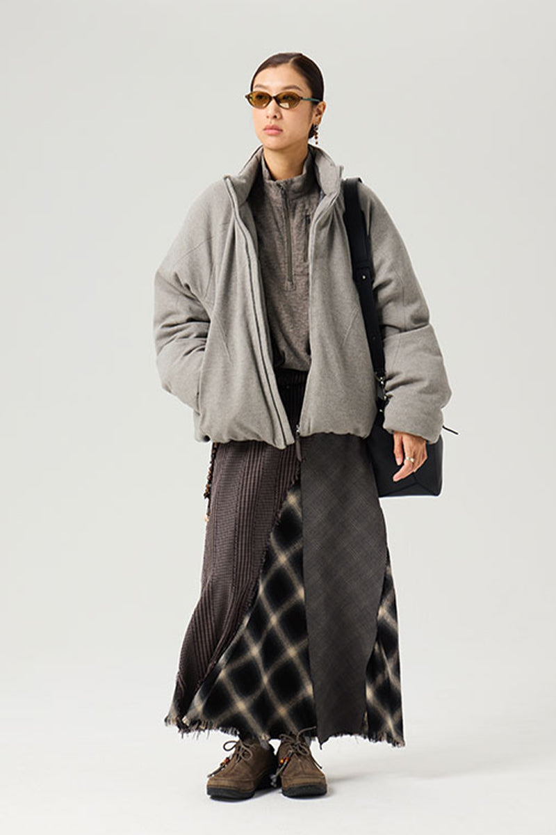 ウールスタンドカラーダウンジャケット25BLYR008