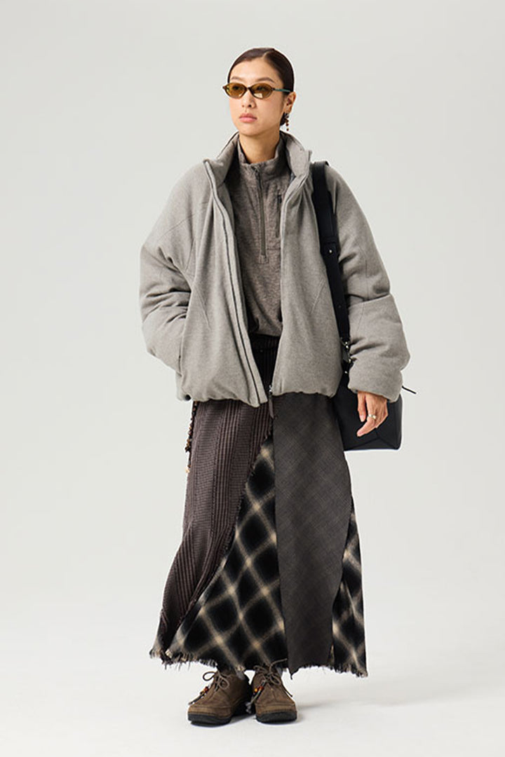 ウールスタンドカラーダウンジャケット25BLYR008