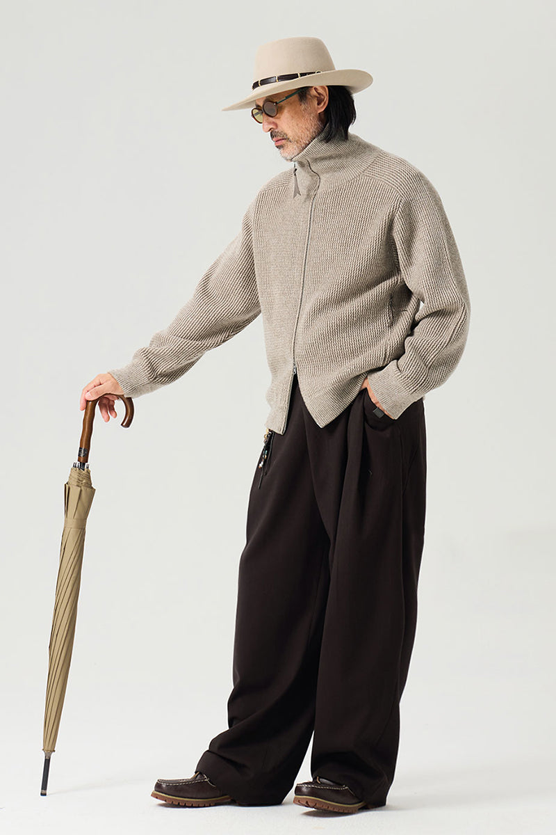 ウールノッチドラペルニットジャケット25BLMS008