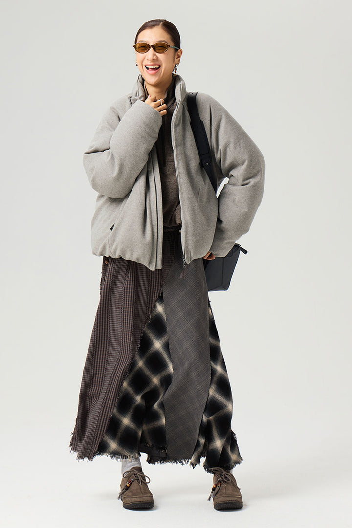 ウールスタンドカラーダウンジャケット25BLYR008