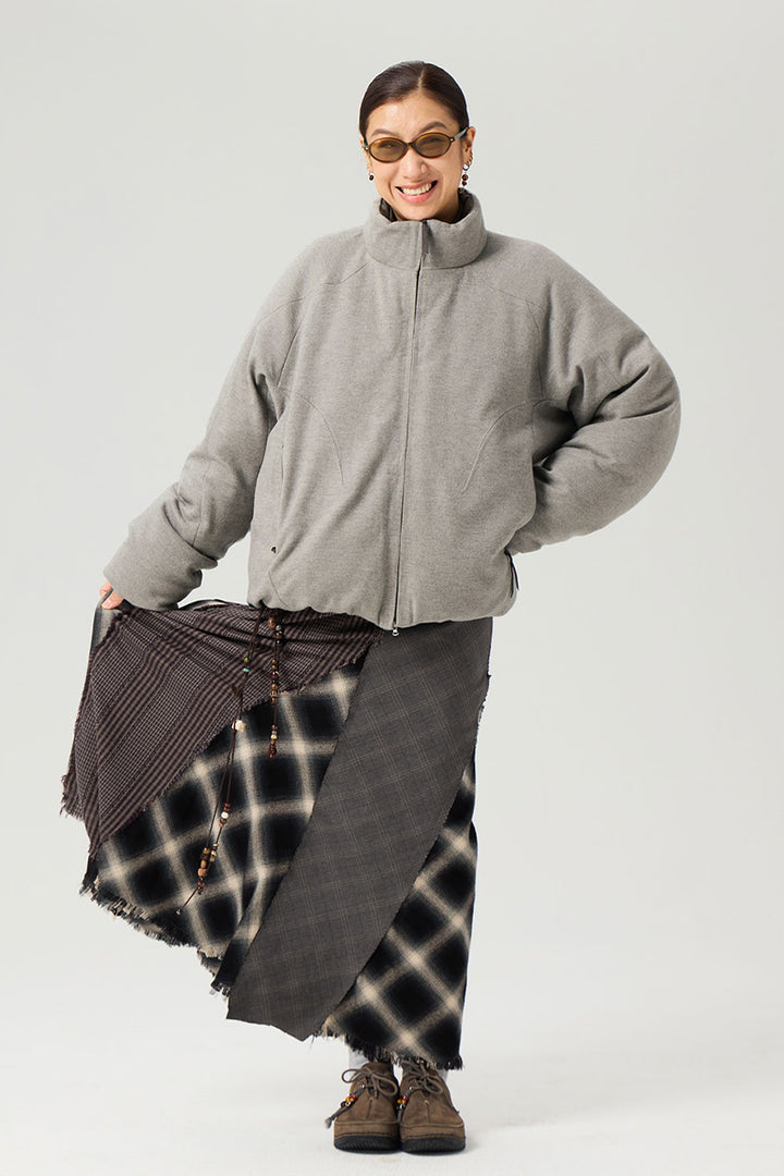 ウールスタンドカラーダウンジャケット25BLYR008