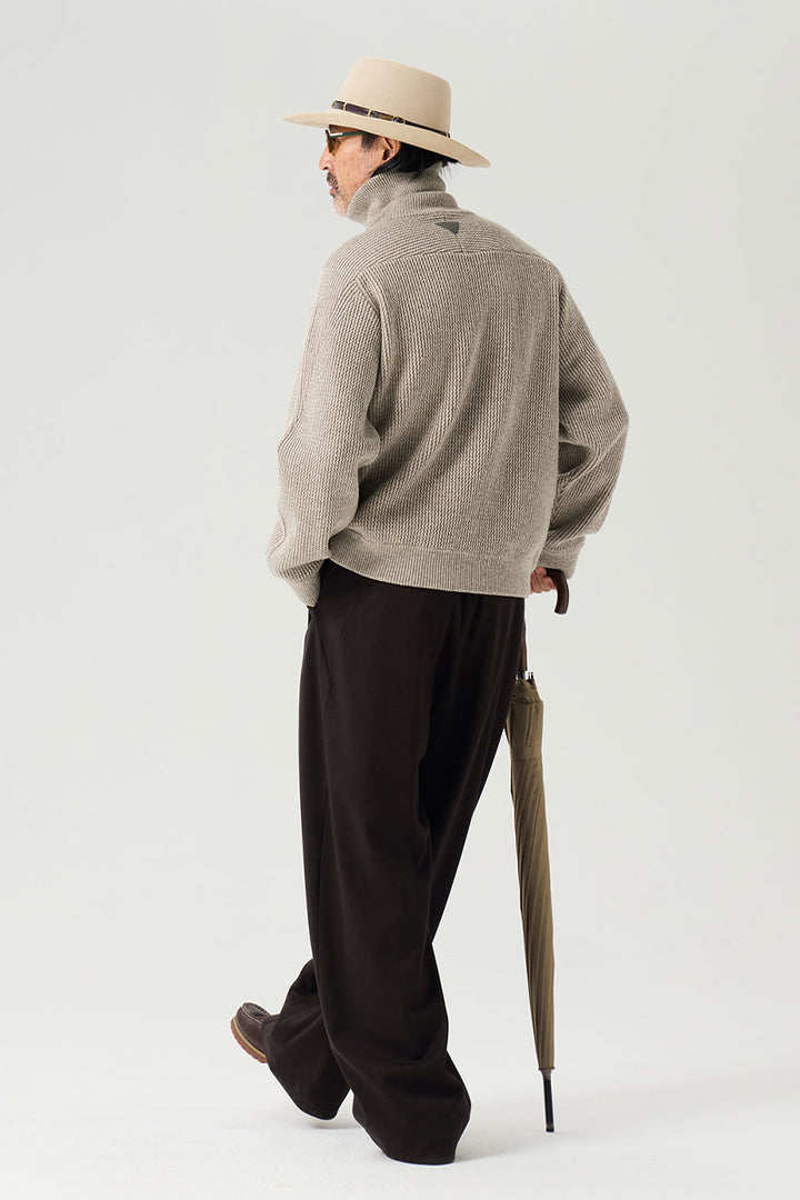 ウールノッチドラペルニットジャケット25BLMS008