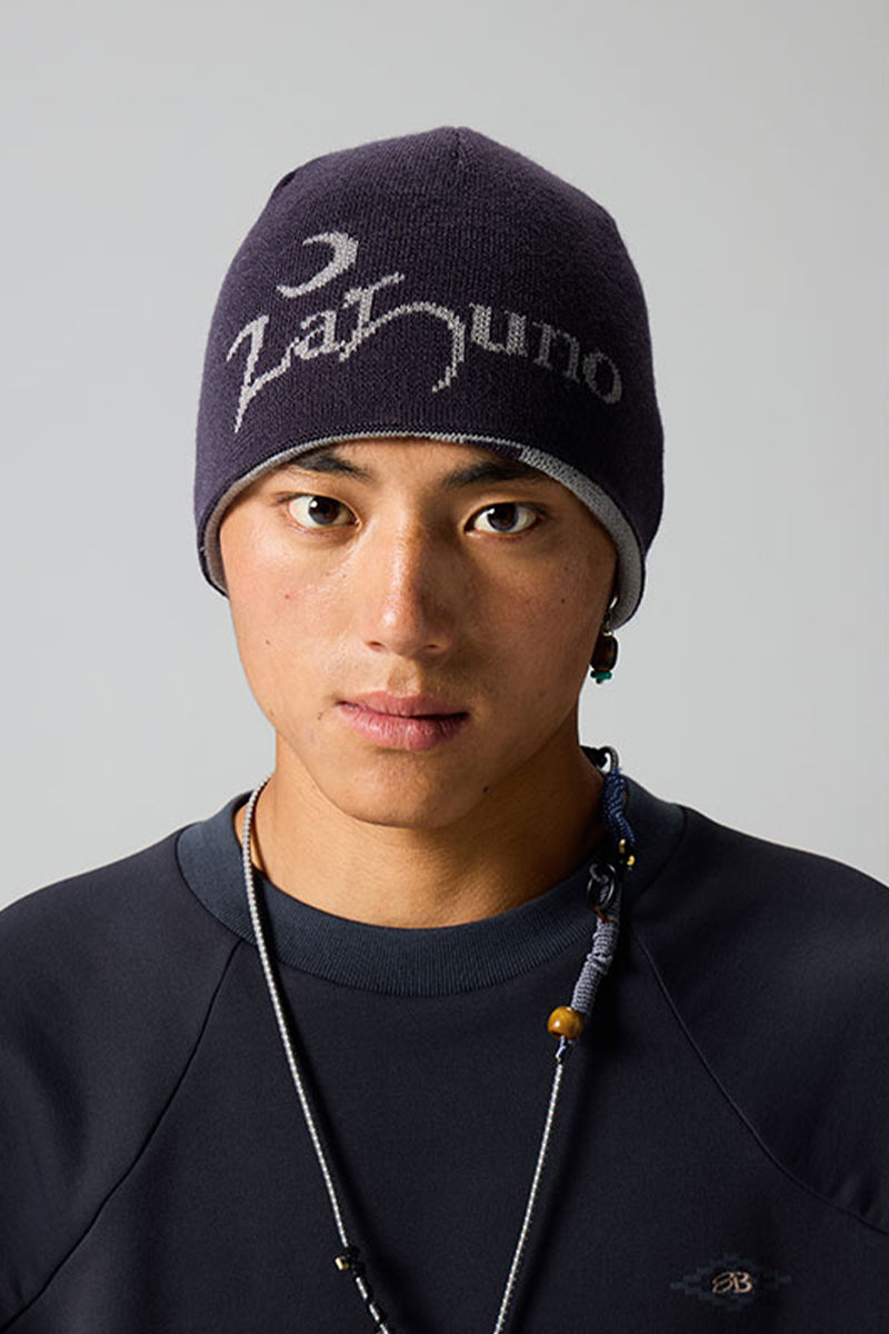 ユキヒョウ柄リバーシブルウールビーニー25BLML016