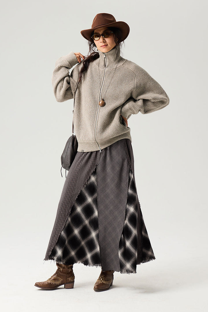 ウールノッチドラペルニットジャケット25BLMS008