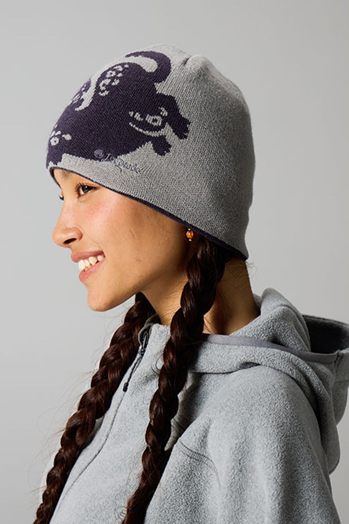 ユキヒョウ柄リバーシブルウールビーニー25BLML016