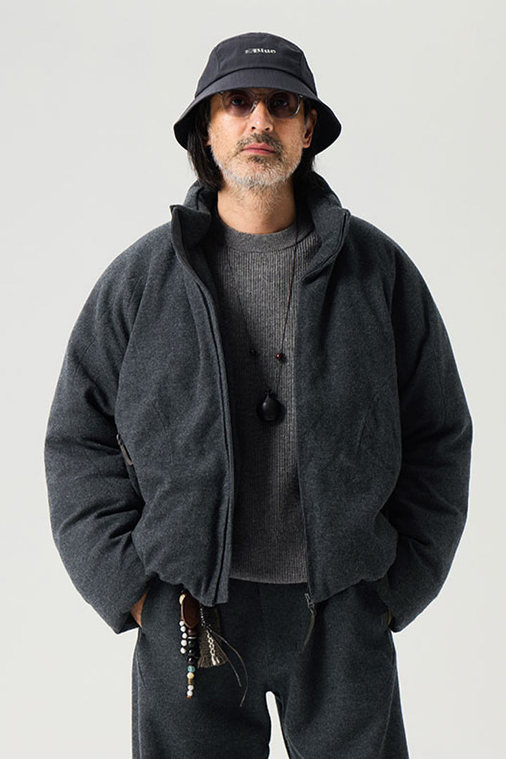 ウールスタンドカラーダウンジャケット25BLYR008