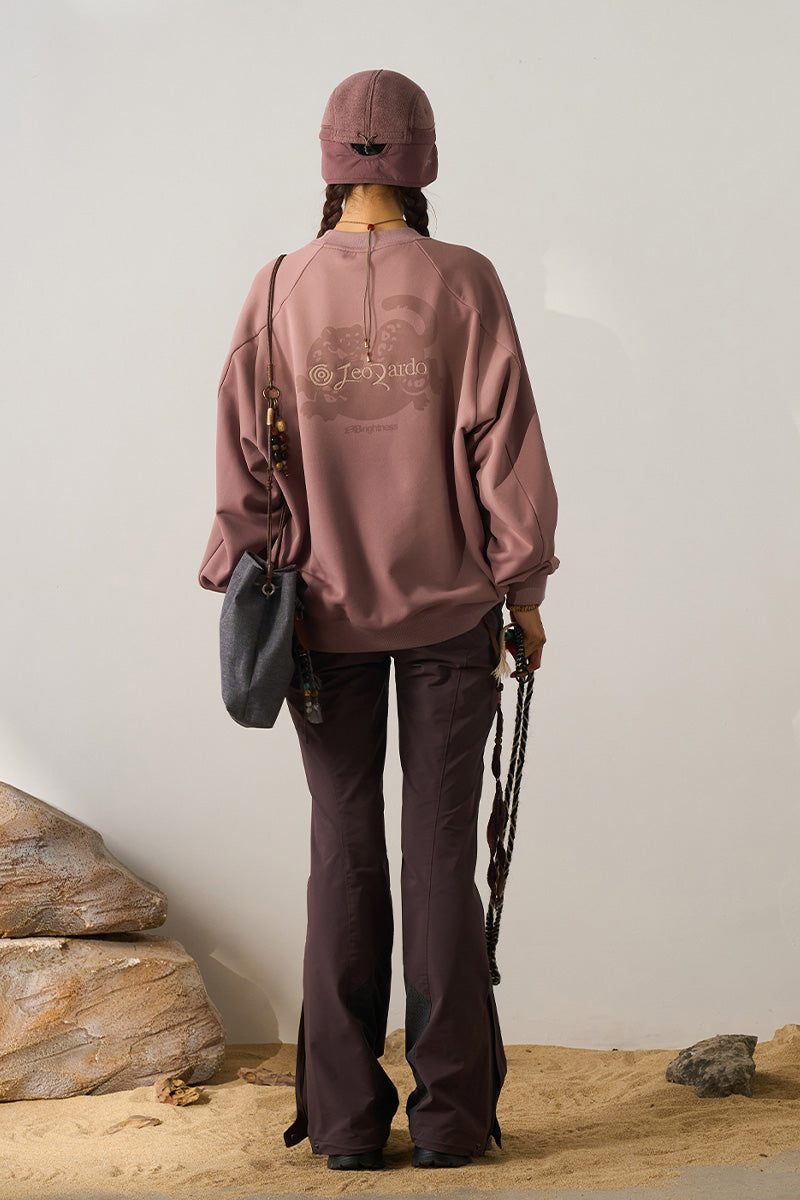 バックプリント動物柄フリースTシャツ25BLWY023