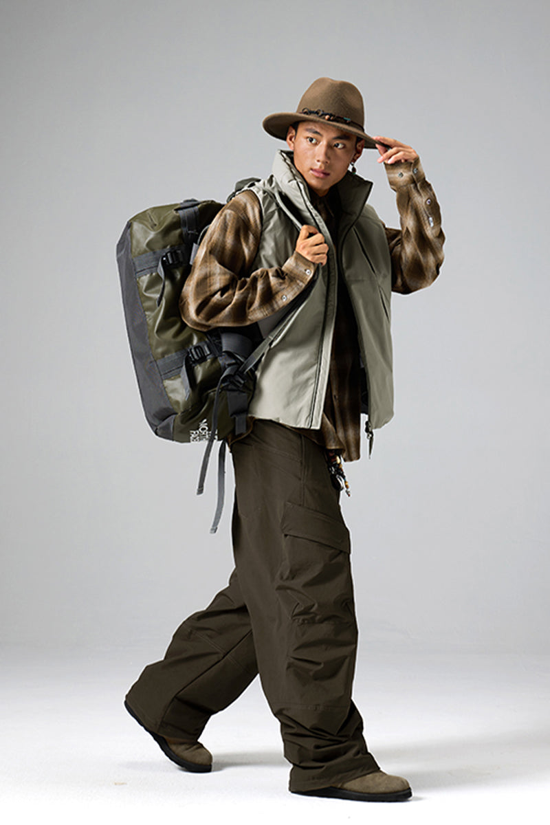 内裏フリースワークパンツメンズ25BLCK031