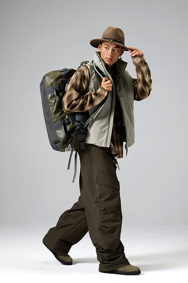 内裏フリースワークパンツメンズ25BLCK031