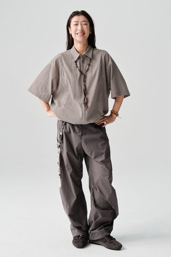 リップル生地半袖シャツアウターNLBLDCY002