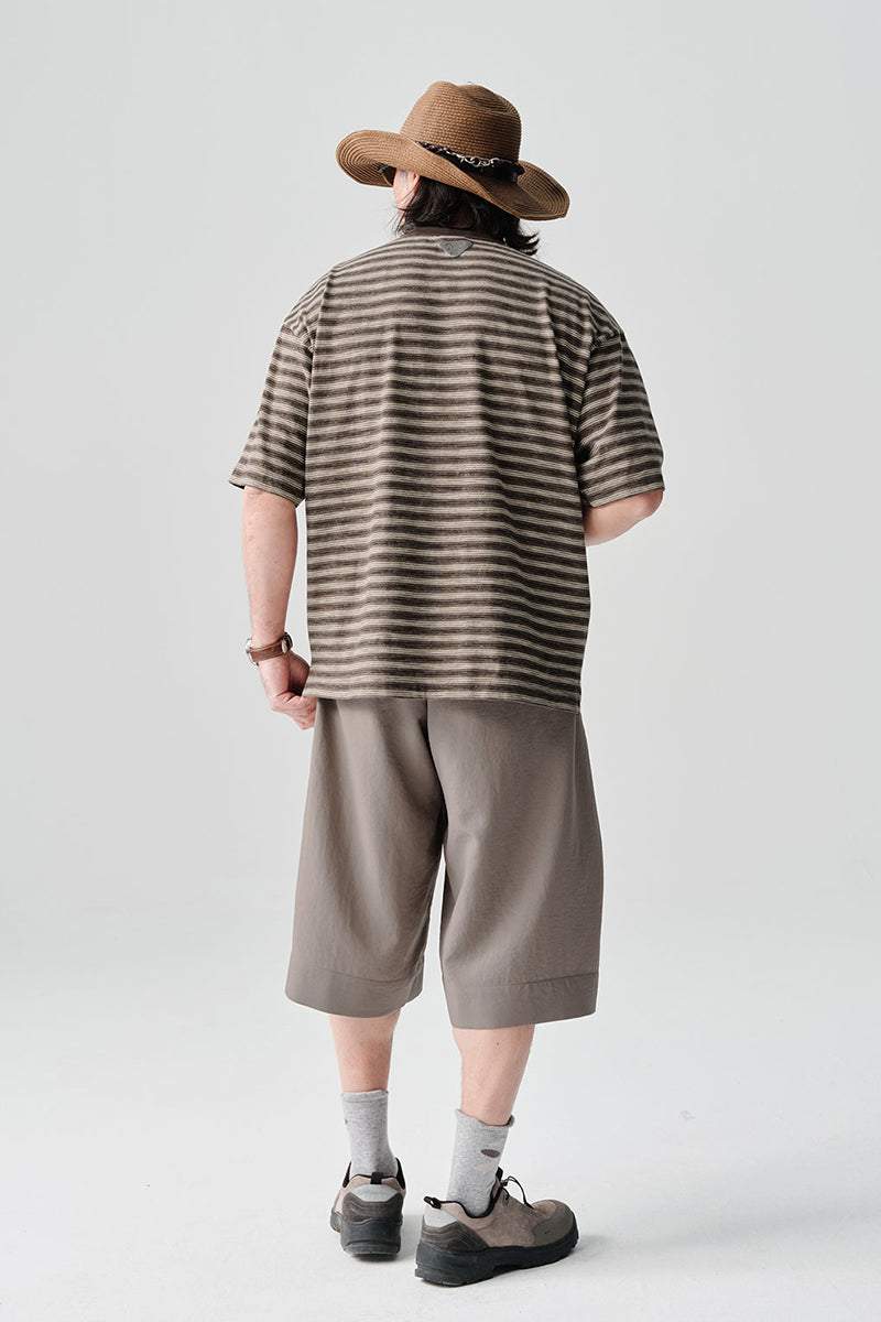 ボーダーラウンドネック半袖TシャツNLBLDTX010