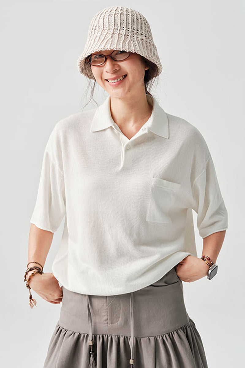 ABACELLニット半袖ポロシャツNLBLDPL002