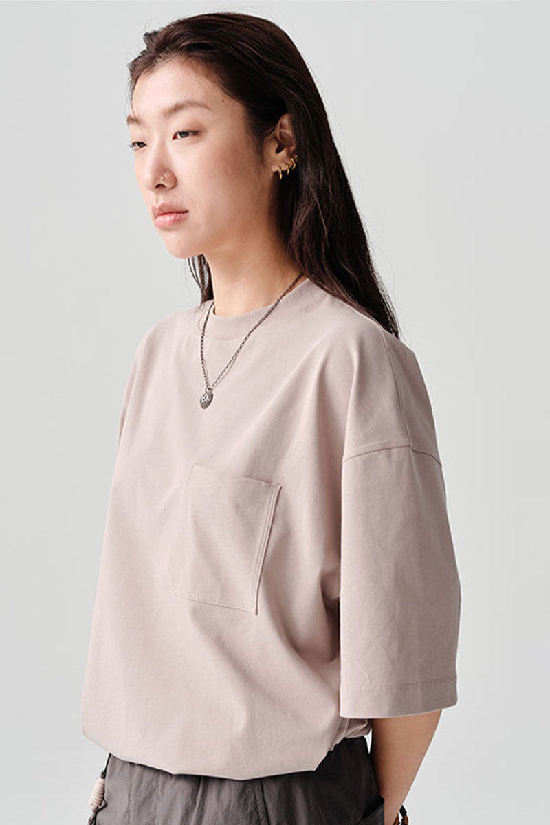 オーバーサイズ胸元ポケット付き半袖TシャツNLBLDTX003