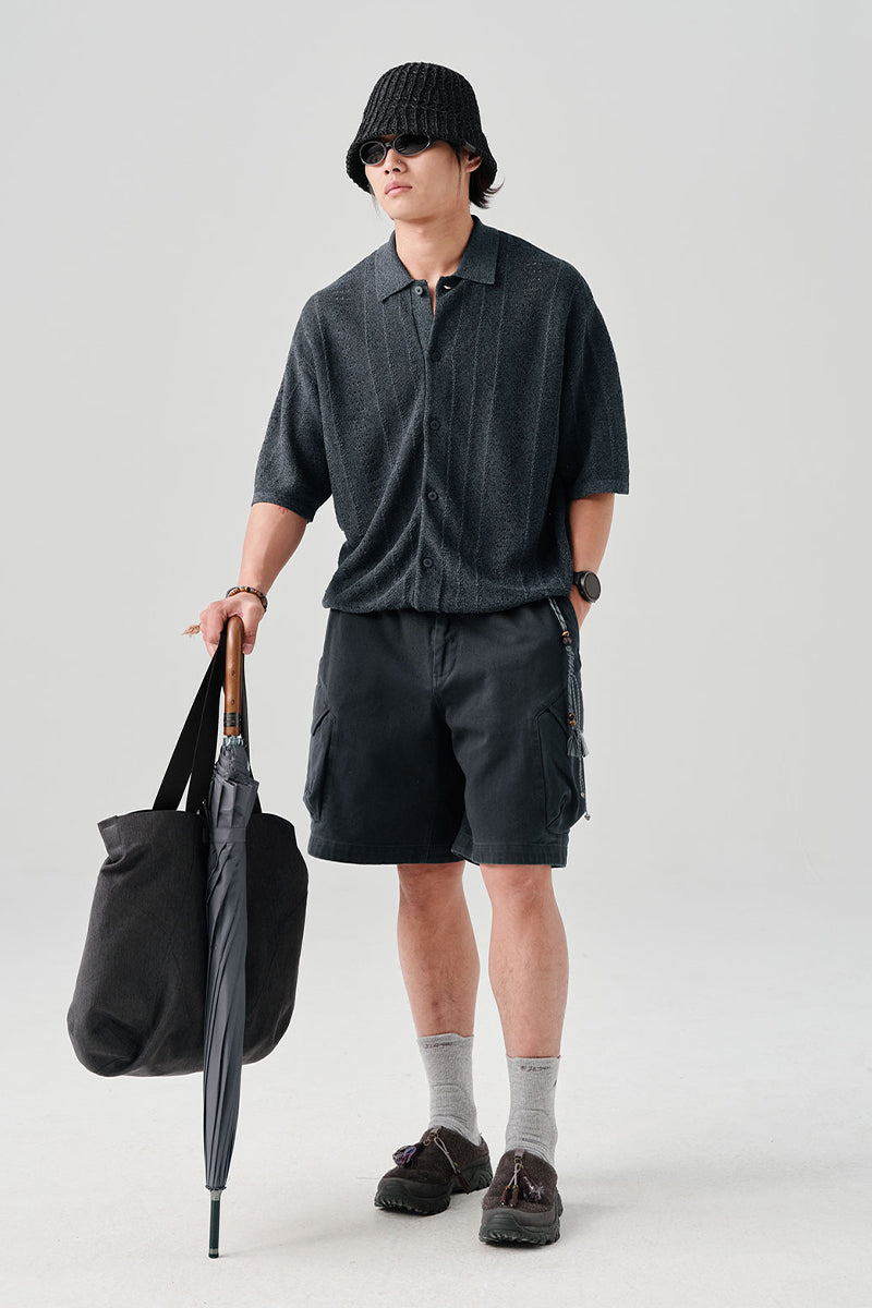 ABACELL半袖ニットカーディガンNLBLDCY003