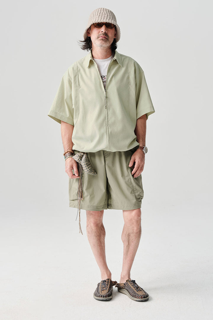 リップル生地半袖シャツアウターNLBLDCY002