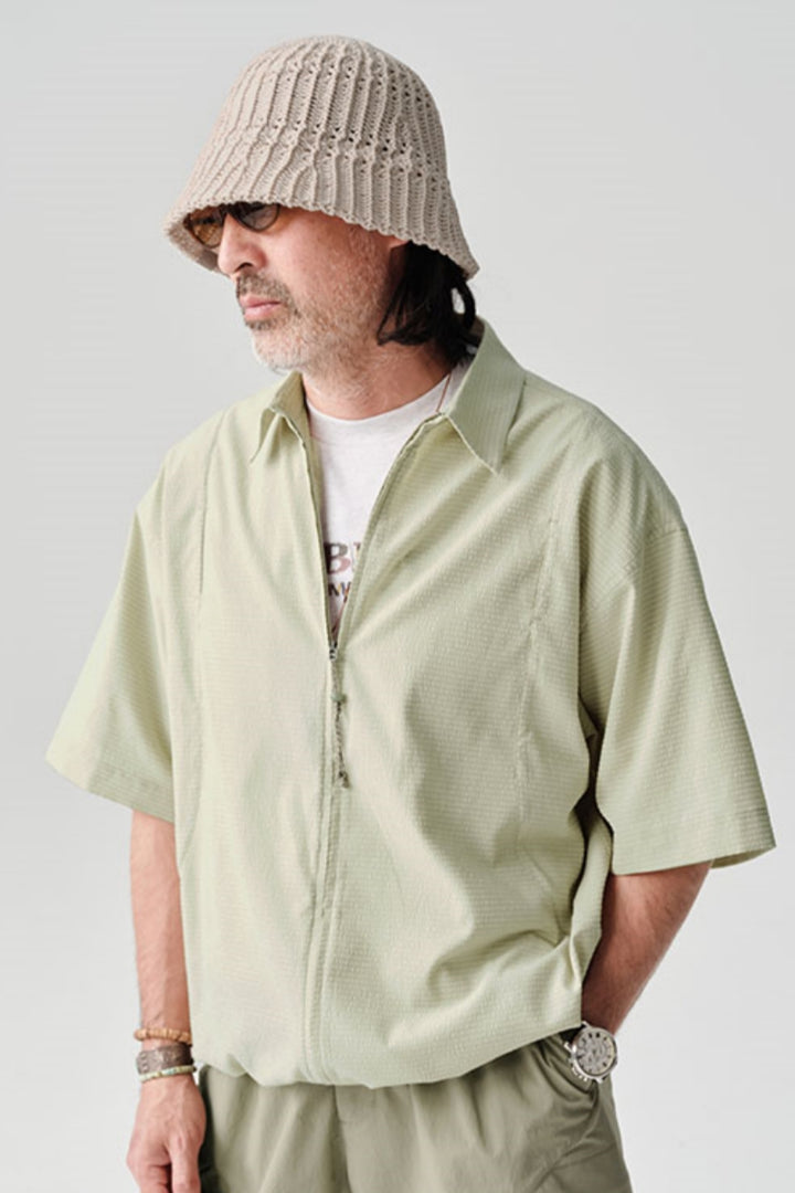 リップル生地半袖シャツアウターNLBLDCY002