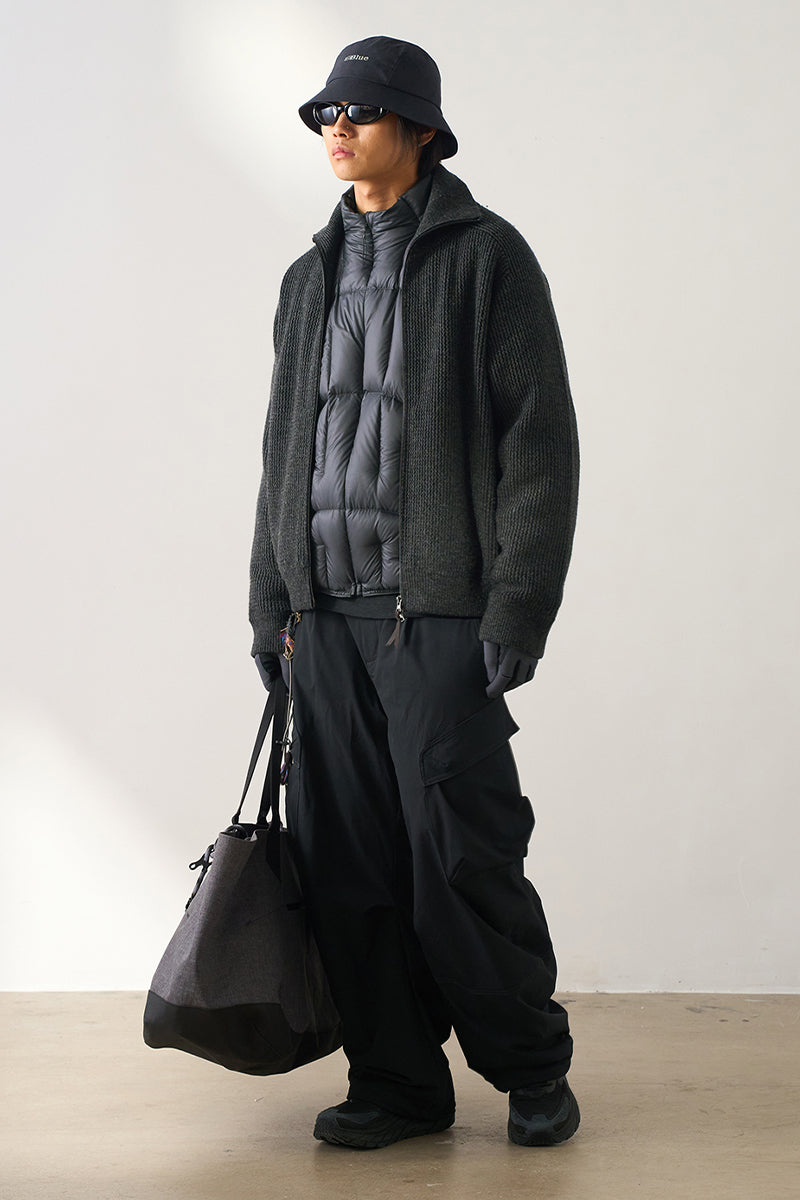 ウールノッチドラペルニットジャケット25BLMS008