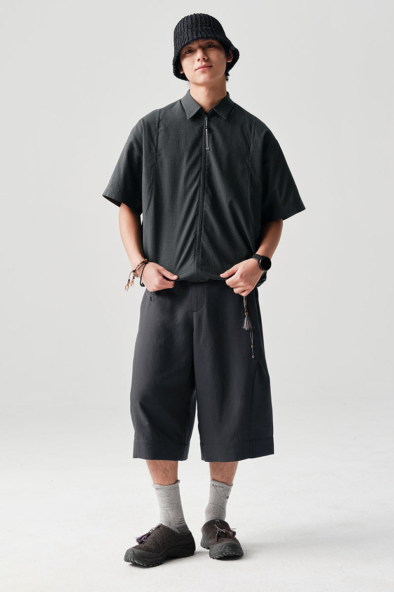 リップル生地半袖シャツアウターNLBLDCY002