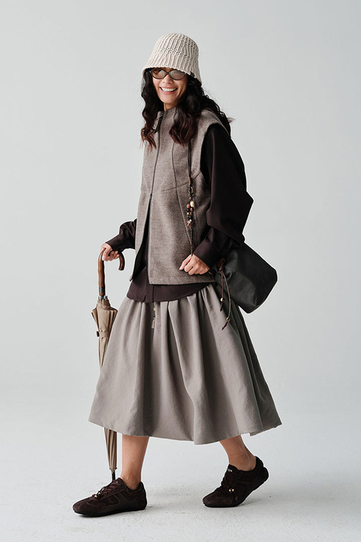 ウールフード付きベストNLBLDMJ002