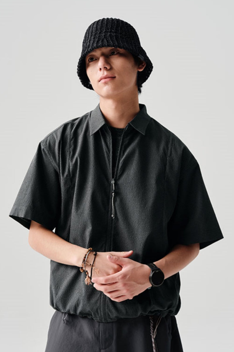 リップル生地半袖シャツアウターNLBLDCY002