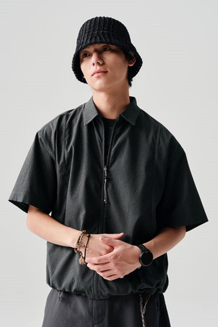 リップル生地半袖シャツアウターNLBLDCY002