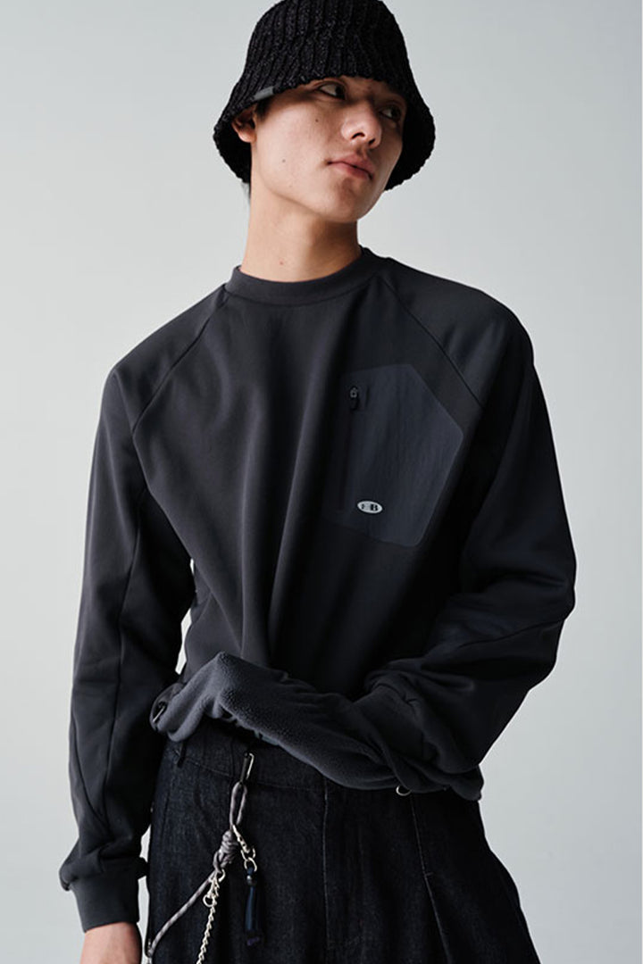 ジップポケット付き裏起毛シャツ25BLWY022