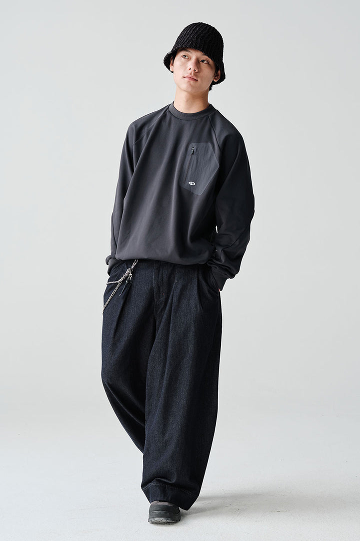 ジップポケット付き裏起毛シャツ25BLWY022