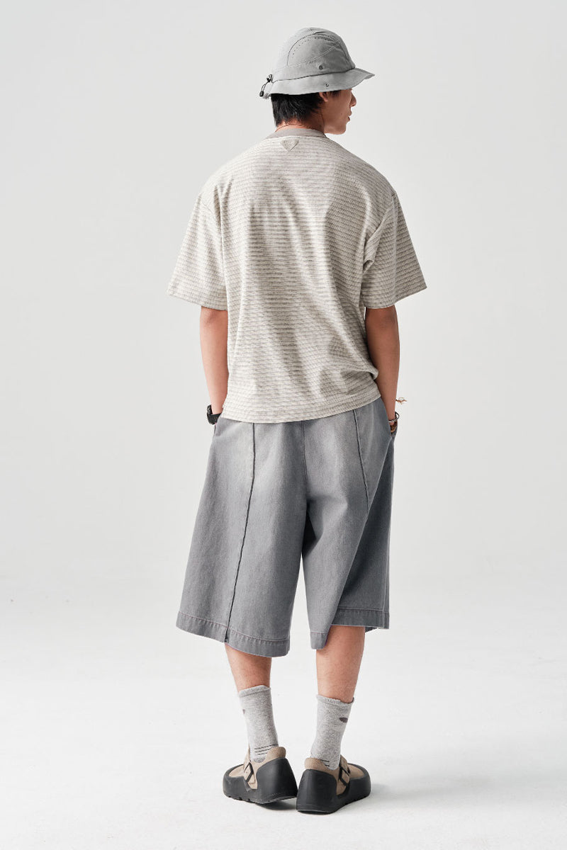 ボーダーラウンドネック半袖TシャツNLBLDTX010