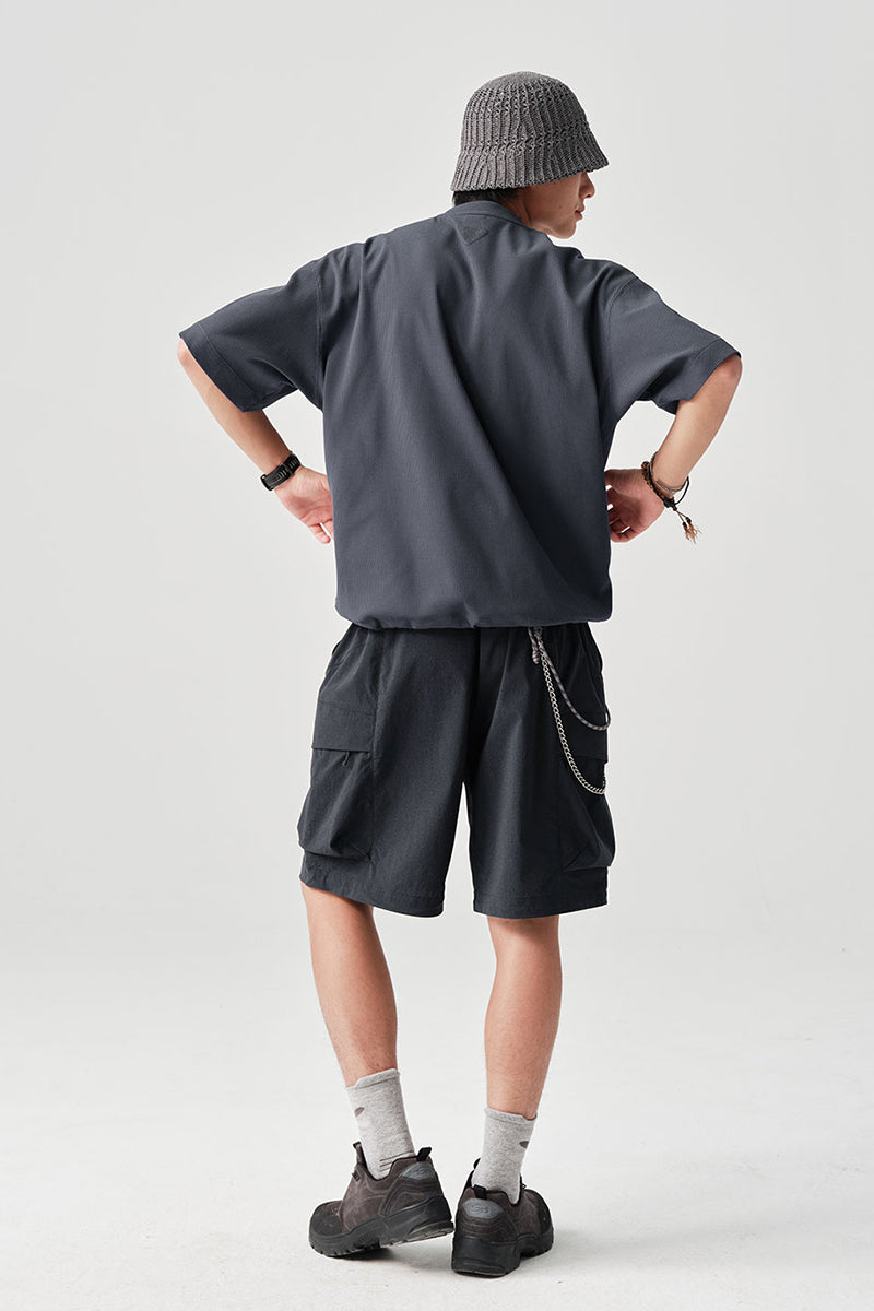 HYDROCOOLワッフル生地ヘンリーネック半袖TシャツNLBLDTX009