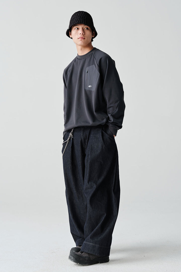 ジップポケット付き裏起毛シャツ25BLWY022