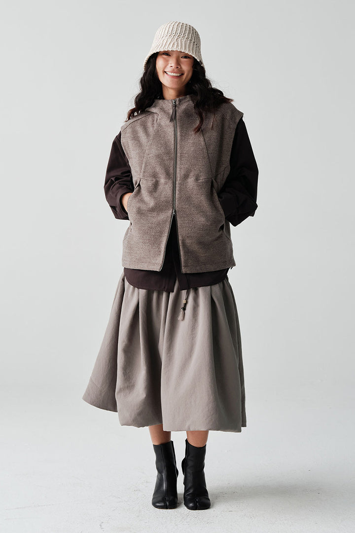 ウールフード付きベストNLBLDMJ002