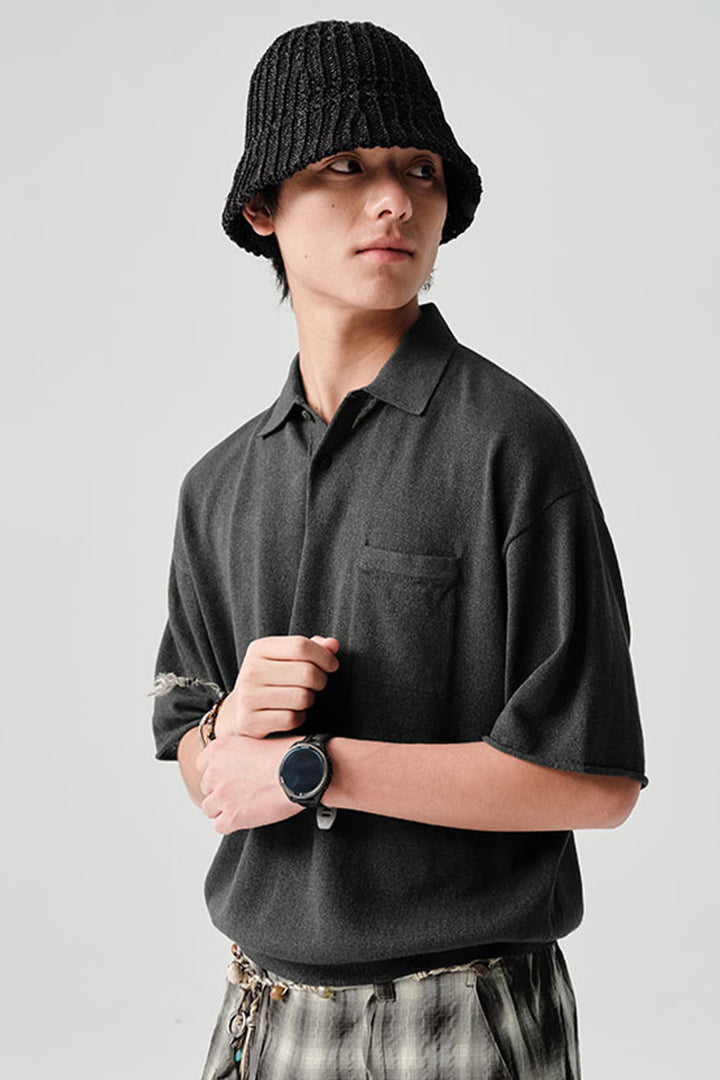 ABACELLニット半袖ポロシャツNLBLDPL002