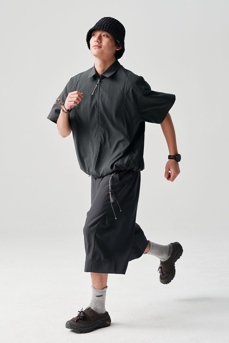 リップル生地半袖シャツアウターNLBLDCY002